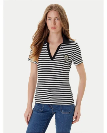Tricou polo,  Negru/Alb, Dungi