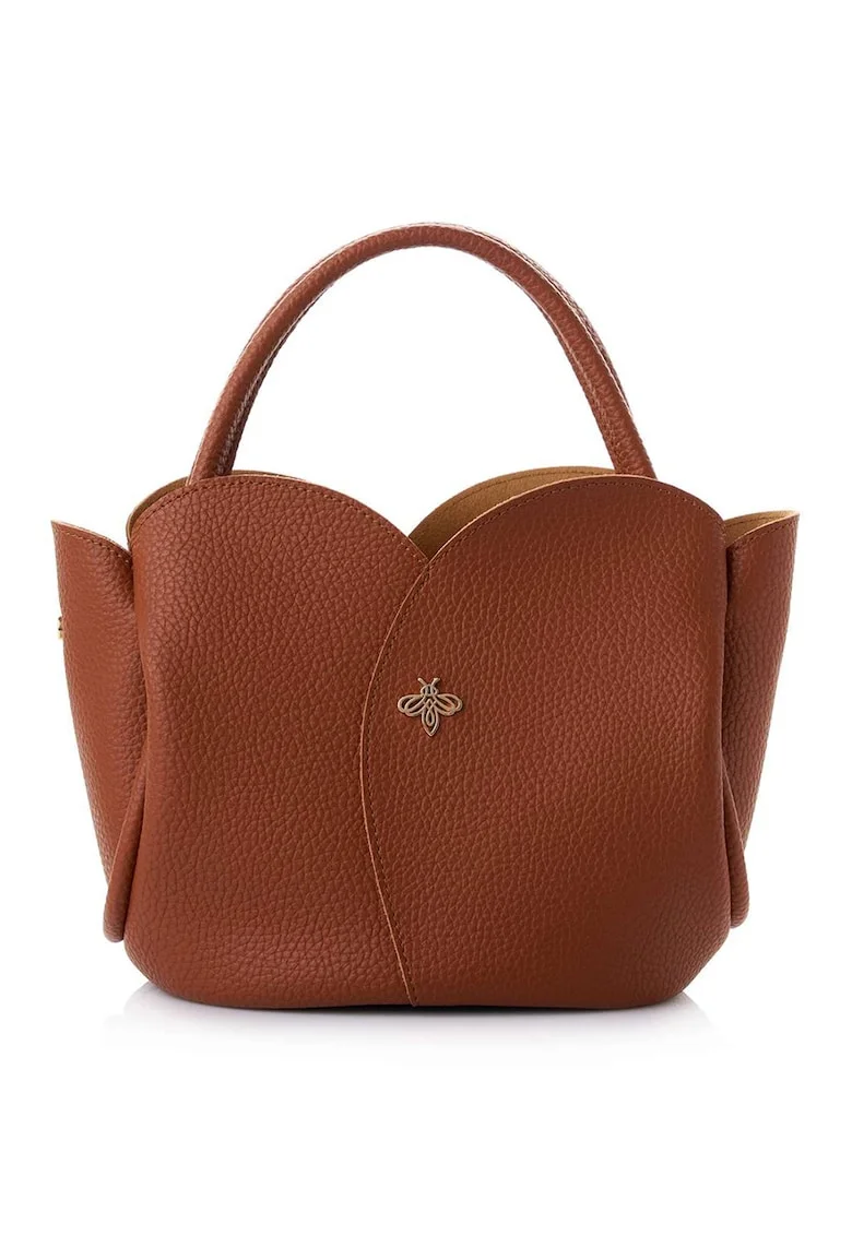 Geanta cu aspect granulat, Maro scortisoara, 21 x 29 x 15 CM