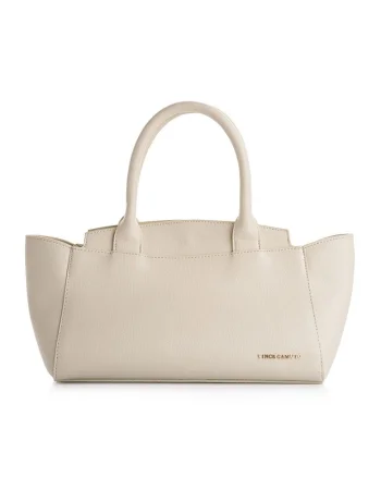Geanta tote texturata, Crem