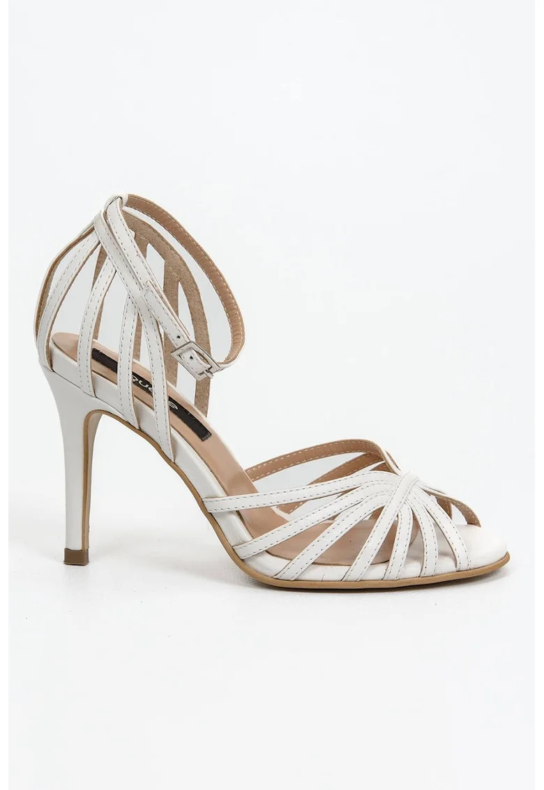 Sandale din piele Birdy, Alb optic