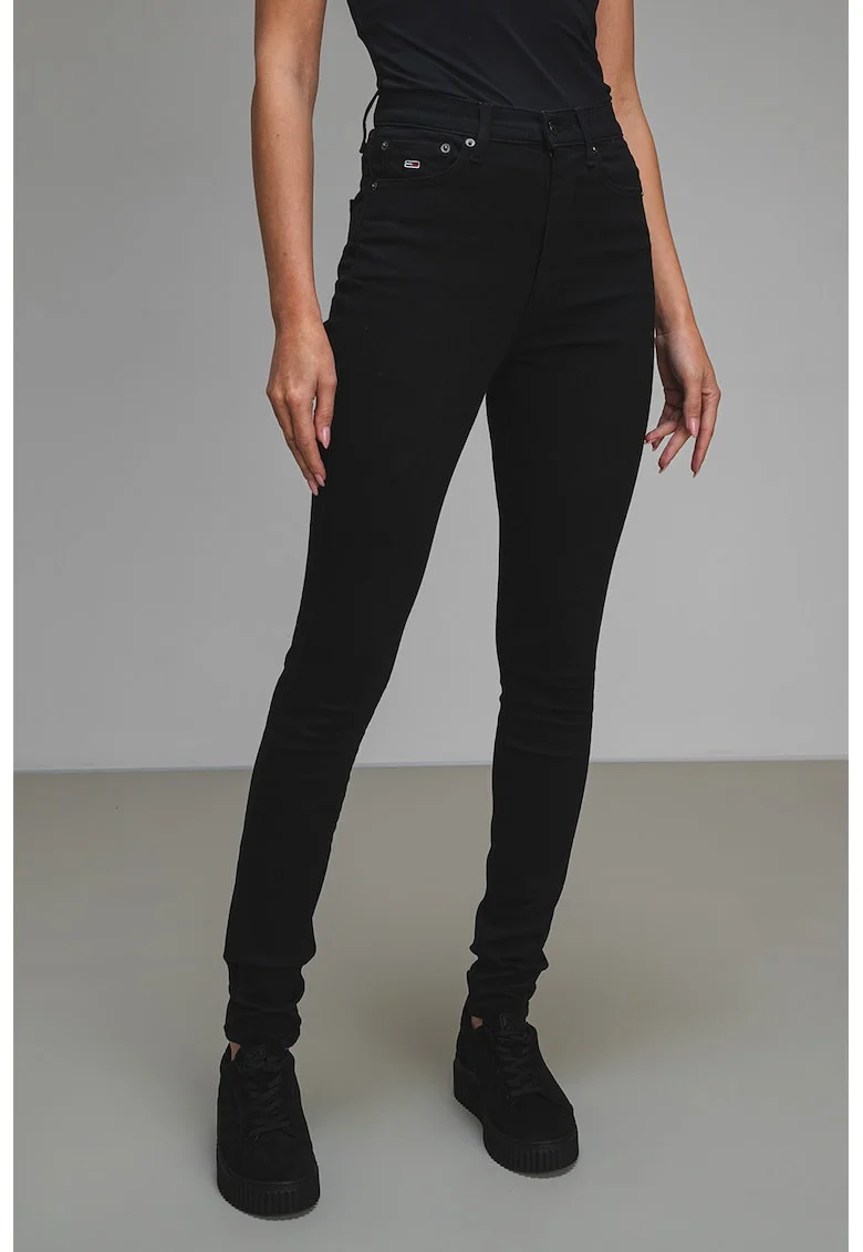 Blugi skinny cu 5 buzunare, Negru