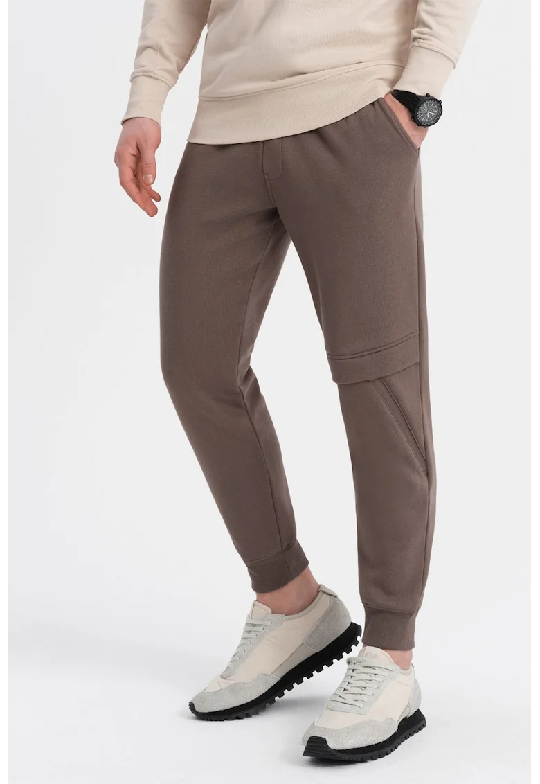 Pantaloni de trening cu talie ajustabila, Maro inchis