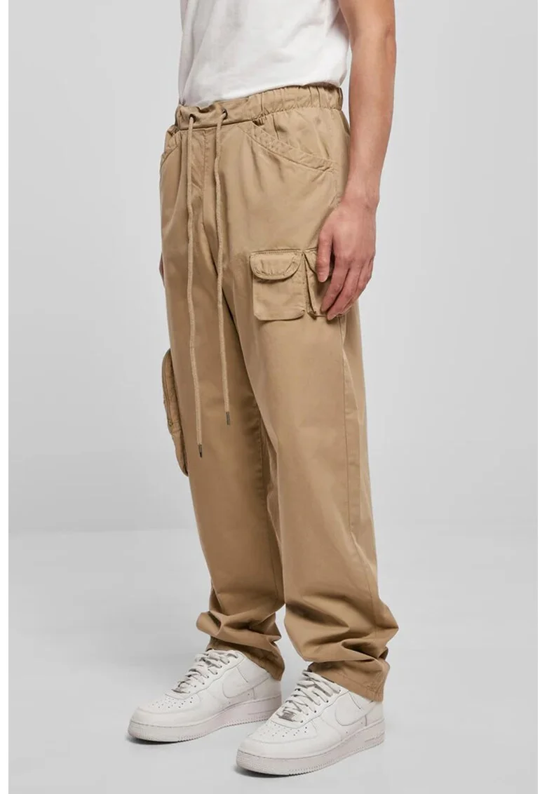Pantaloni cargo din bumbac, Maro camel