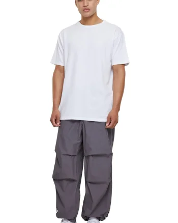Pantaloni relaxed fit cu snururi de ajustare la glezne, Gri antracit