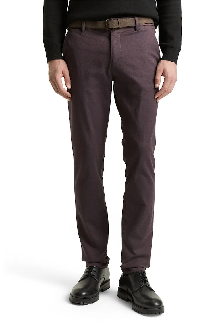 Pantaloni slim fit cu buzunare oblice, Maro