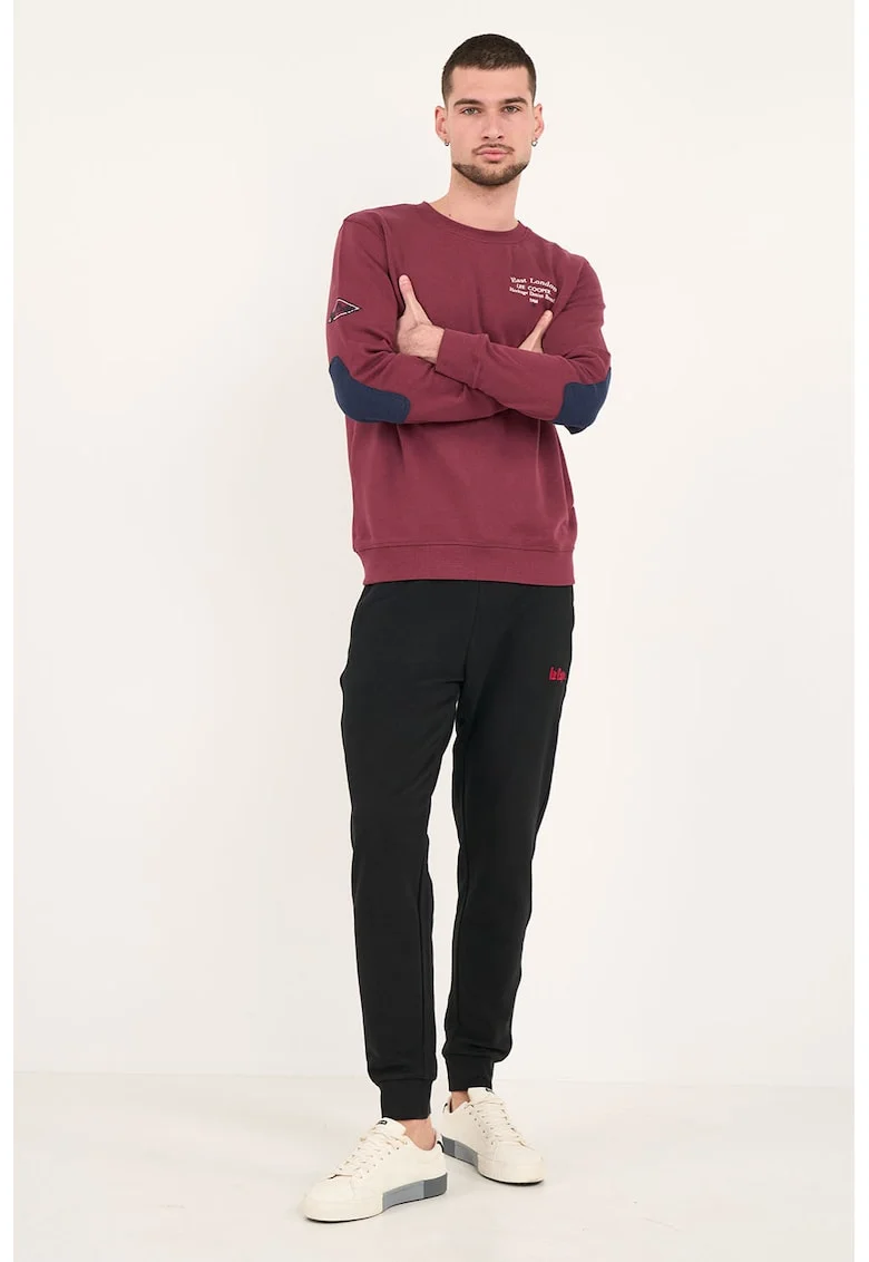 Pantaloni sport regular fit cu buzunare cu fermoar, Negru