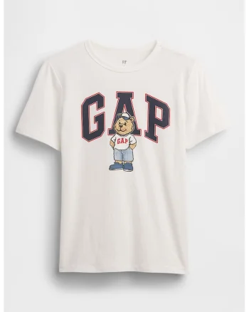 Tricou de bumbac cu imprimeu, Alb murdar