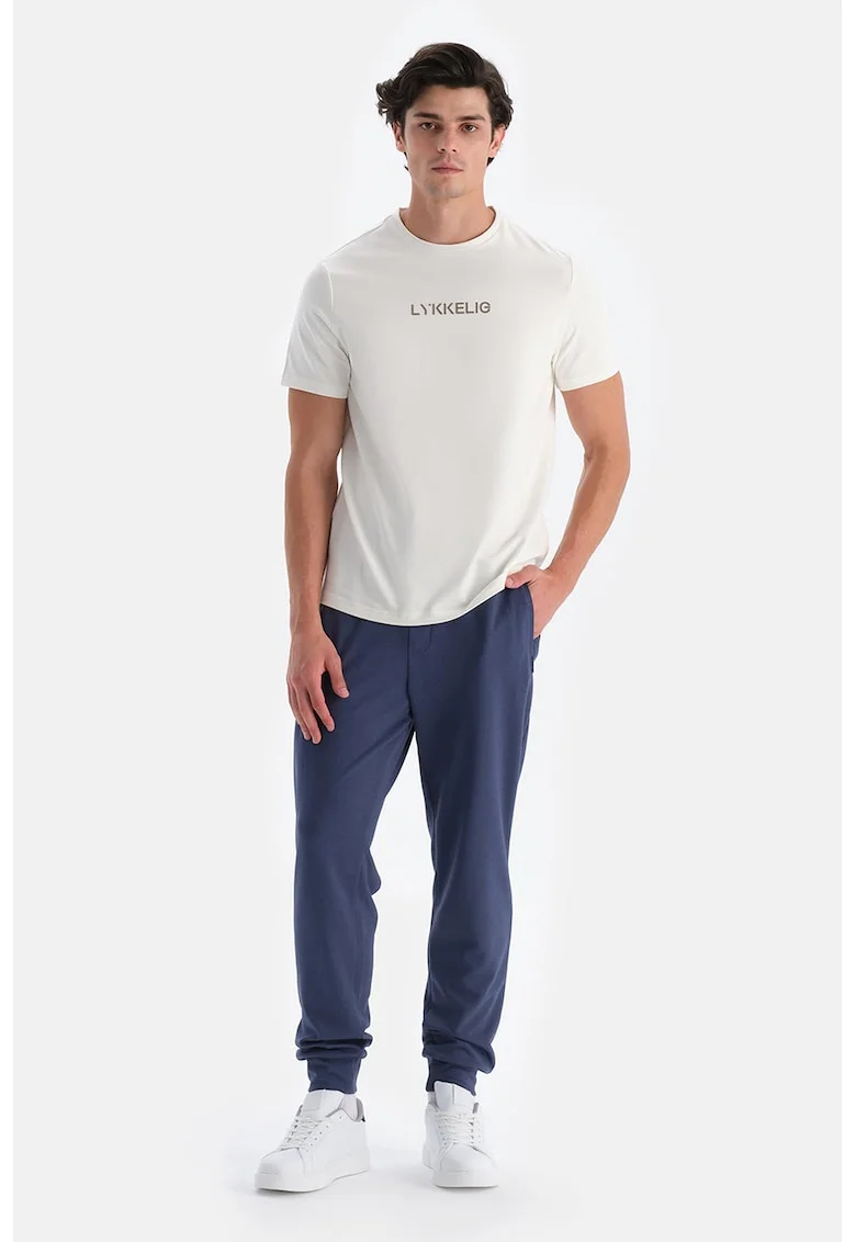 Pantaloni de trening cu buzunare laterale si snur, Albastru petrol