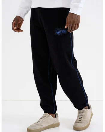 Pantaloni de trening cu logo Notharos, Negru/Albastru royal