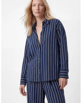 Camasa cu maneci lungi si dungi, Albastru inchis