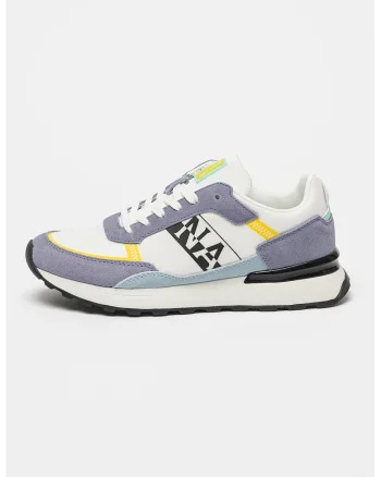 Pantofi sport cu model colorblock si garnituri din piele intoarsa Carley, Alb/Albastru lavanda/Lila