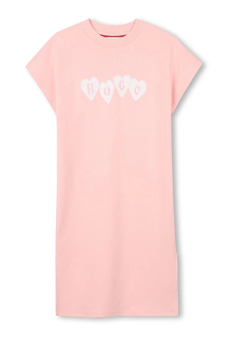 Rochie din bumbac cu imprimeu, Roz pastel/Roz pal