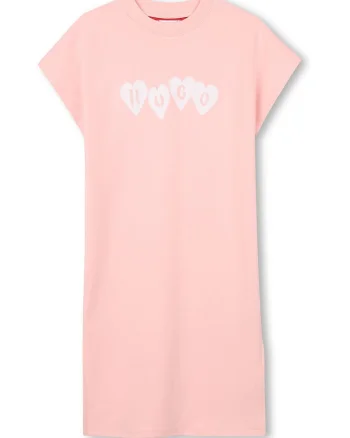 Rochie din bumbac cu imprimeu, Roz pastel/Roz pal