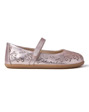 Balerini Mary Jane de piele cu model floral Iriga, Auriu