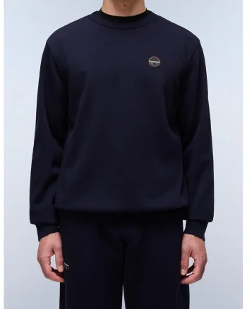 Bluza uni de trening cu decolteu la baza gatului, Bleumarin