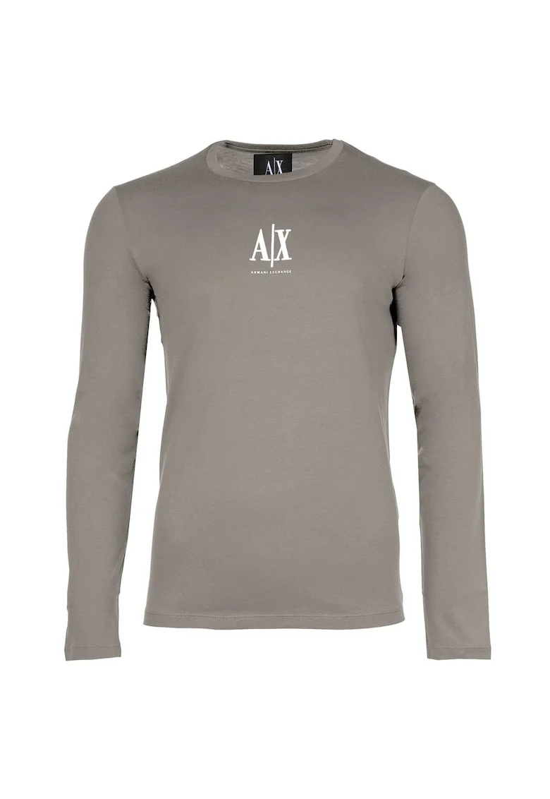 Bluza din bumbac cu broderie logo, Bej