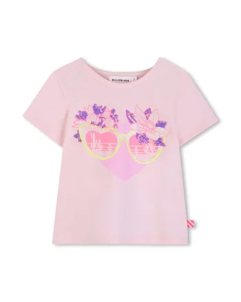 Tricou cu paiete, Violet/Roz deschis