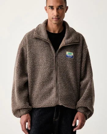 American Vintage hanorac cu fermoar pentru bărbați din polar