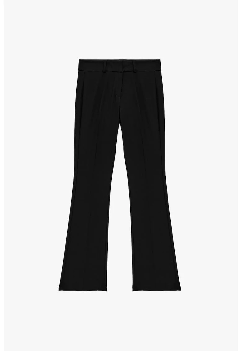 Pantaloni evazati cu talie medie, Negru