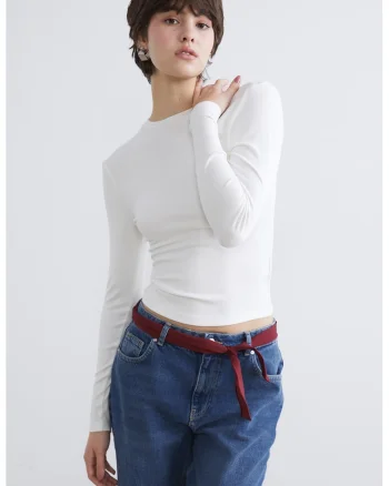 Bluza slim fit, Alb