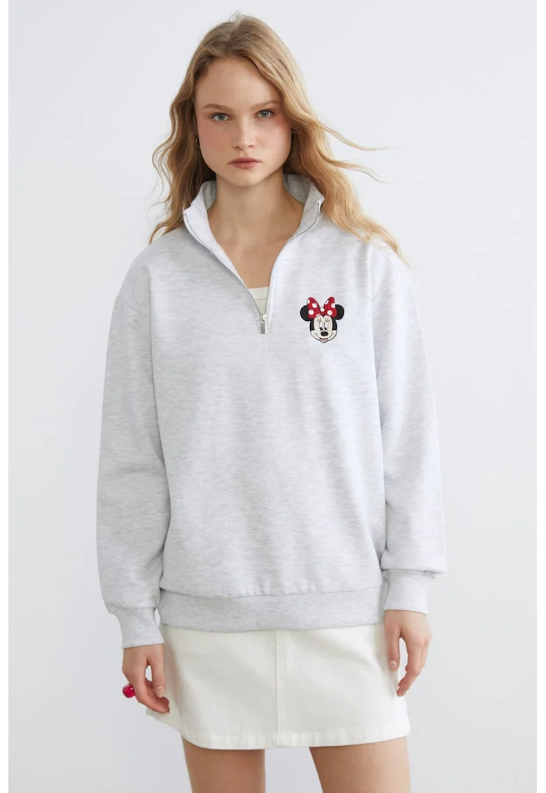 Bluza de trening cu Minnie Mouse, Gri melange
