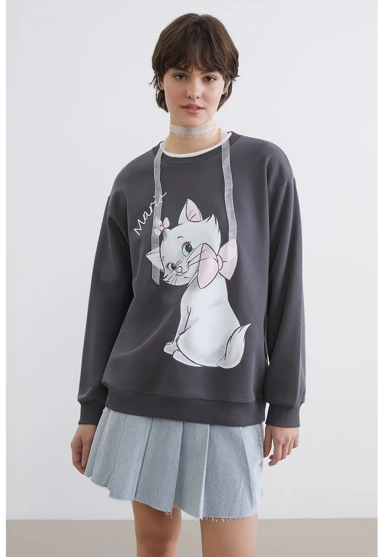 B;luza de trening supradimensionata The Aristocats, Gri antracit