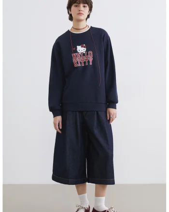 Bluza de trening lejera cu Hello Kitty, Bleumarin