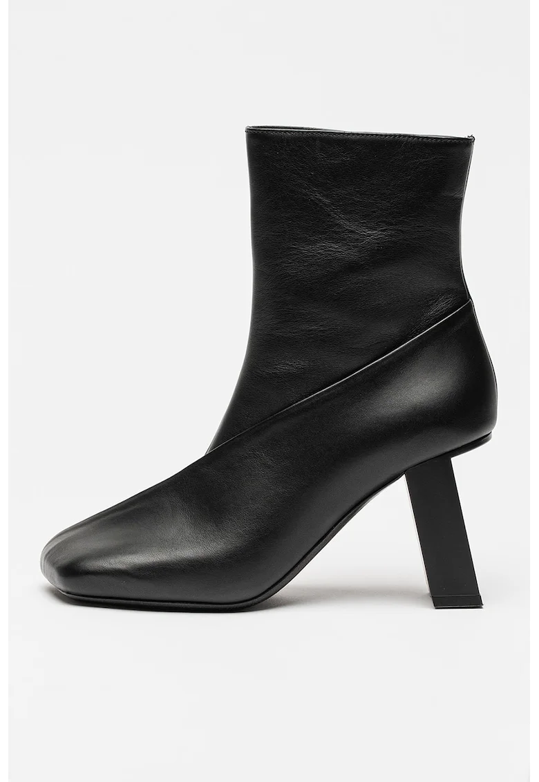 Botine din piele Elodie, Negru