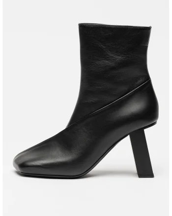 Botine din piele Elodie, Negru