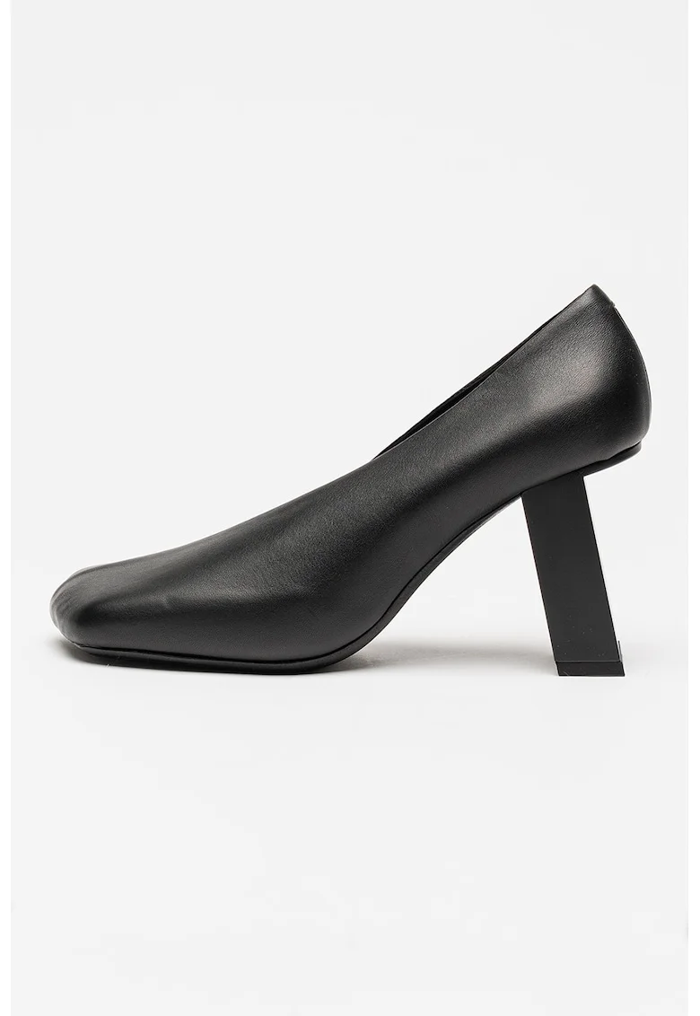 Pantofi din piele cu varf ascutit Elodie, Negru