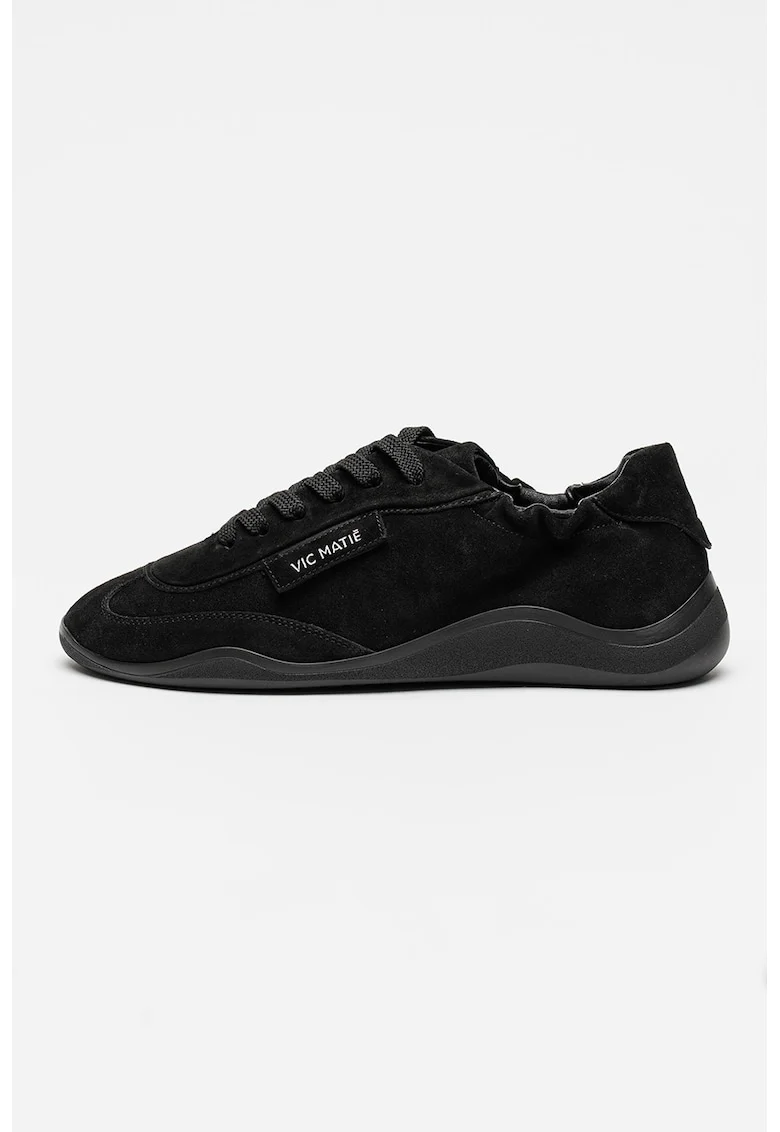 Pantofi sport din piele intoarsa cu logo Sense, Negru