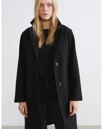 Palton regular-fit, Negru
