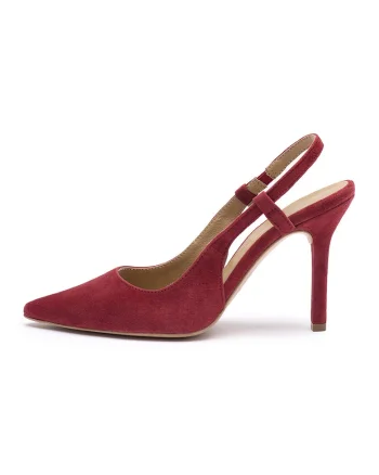 Pantofi slingback de piele intoarsa Linsey, Visiniu
