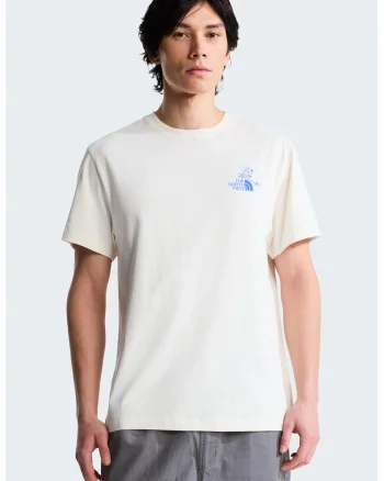Tricou cu imprimeu grafic pe partea din spate Mountain Celebration, Rosu/Albastru pastel/Alb murdar/Verde menta
