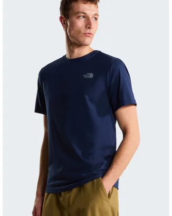 Tricou cu decolteu la baza gatului Mountain Sketch, Albastru inchis/Albastru glaciar