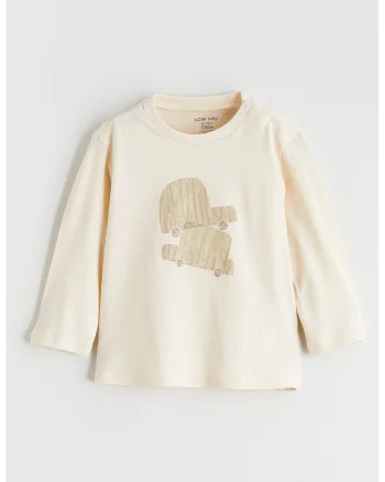 Bluza cu imprimeu grafic, Bej deschis