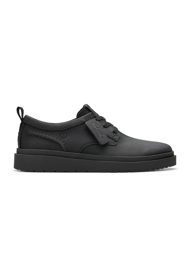 Pantofi sport de piele cu sireturi, Gri antracit