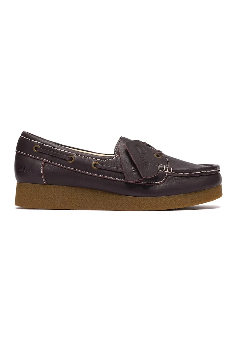 Mocasini de piele Wallabees, Maro cognac