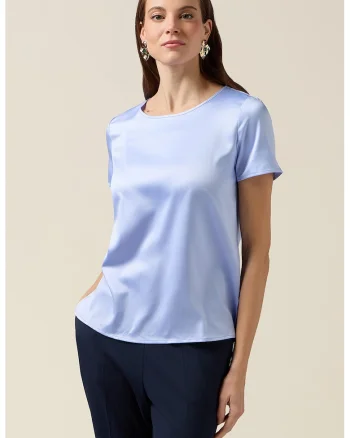 Tricou cu slituri laterale, Albastru lavanda