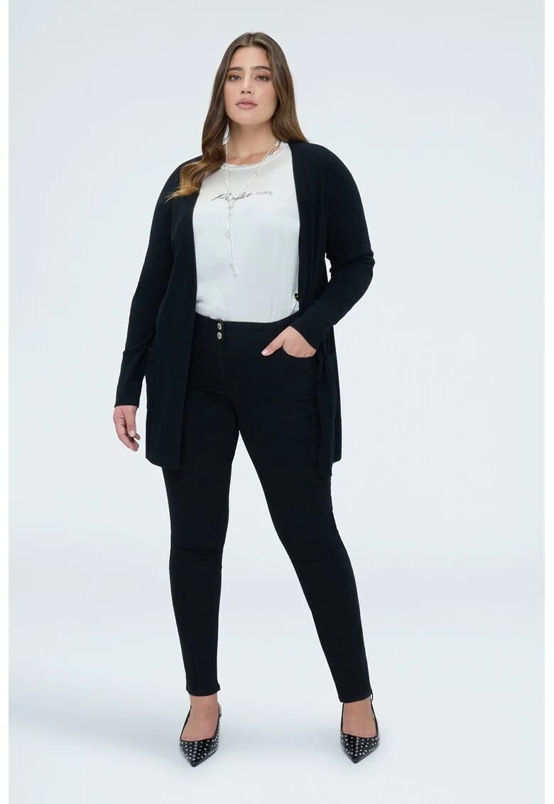Blugi skinny cu model uni, Negru