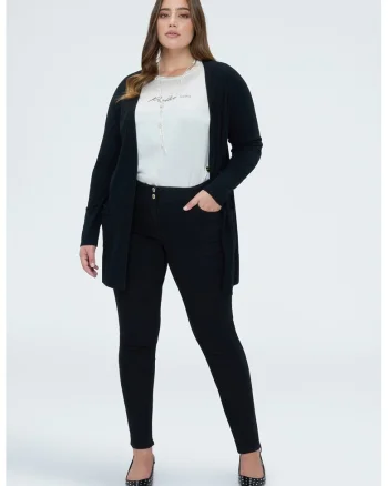Blugi skinny cu model uni, Negru