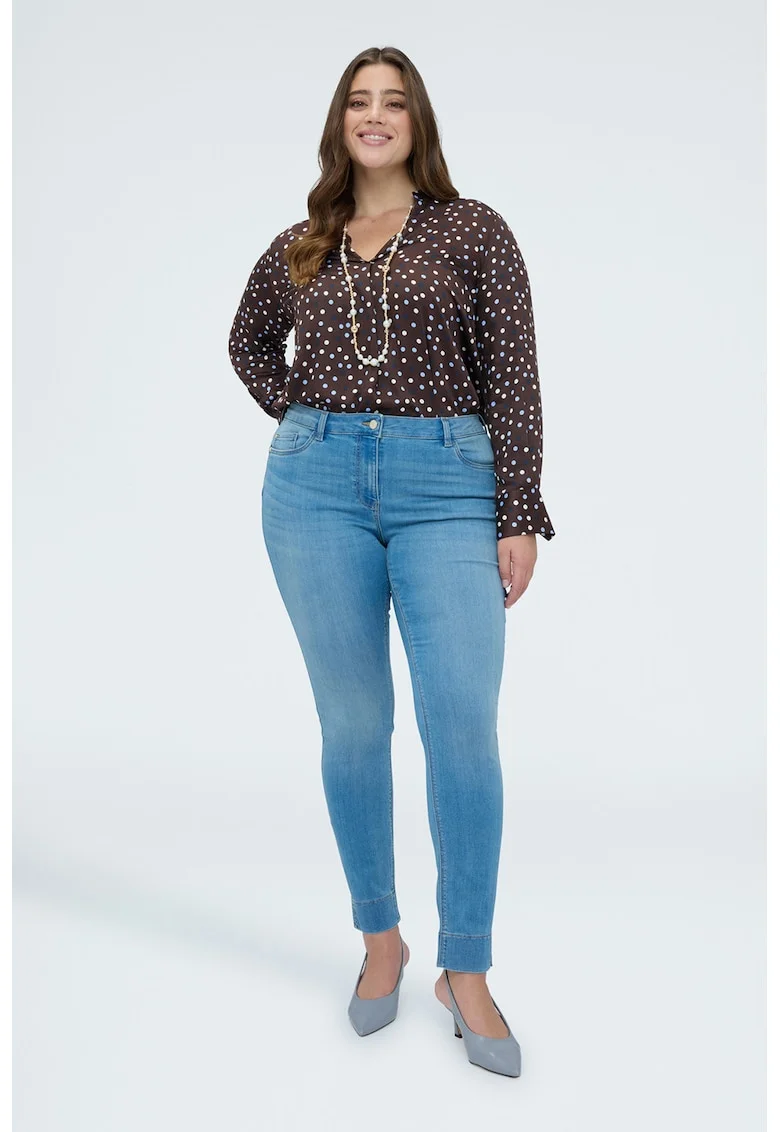 Blugi skinny cu model cu 5 buzunare, Albastru deschis