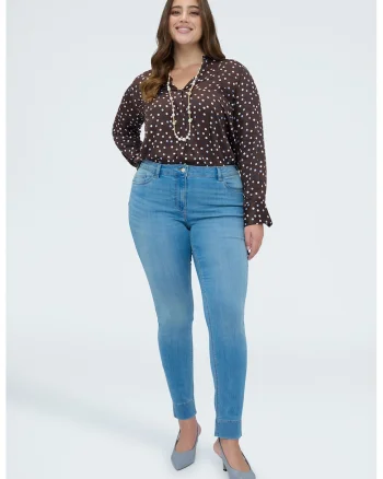Blugi skinny cu model cu 5 buzunare, Albastru deschis