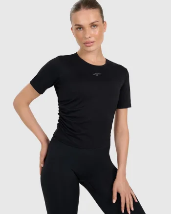 Tricou dama  negru, poliester, mulat
