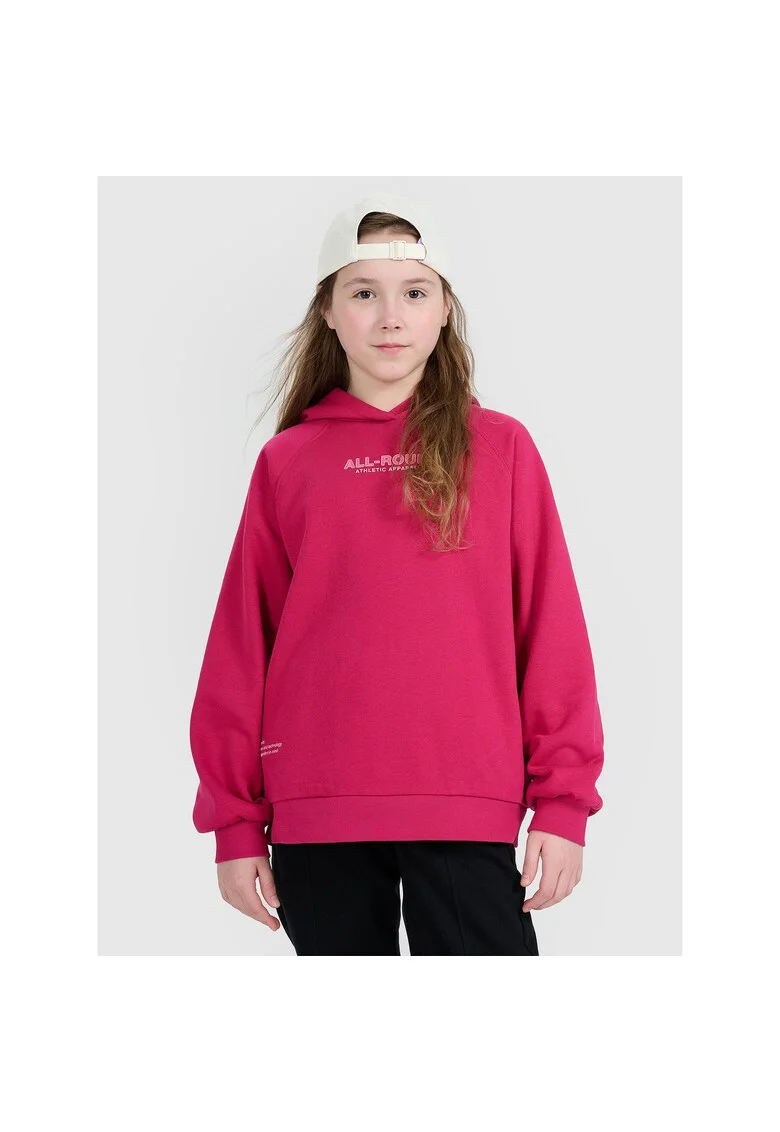 Hanorac copii  gluga, oversize, roz, bumbac/poliester
