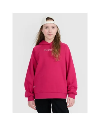 Hanorac copii  gluga, oversize, roz, bumbac/poliester