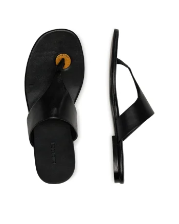 Slapi dama  ALAYA-119002, piele naturala, negru