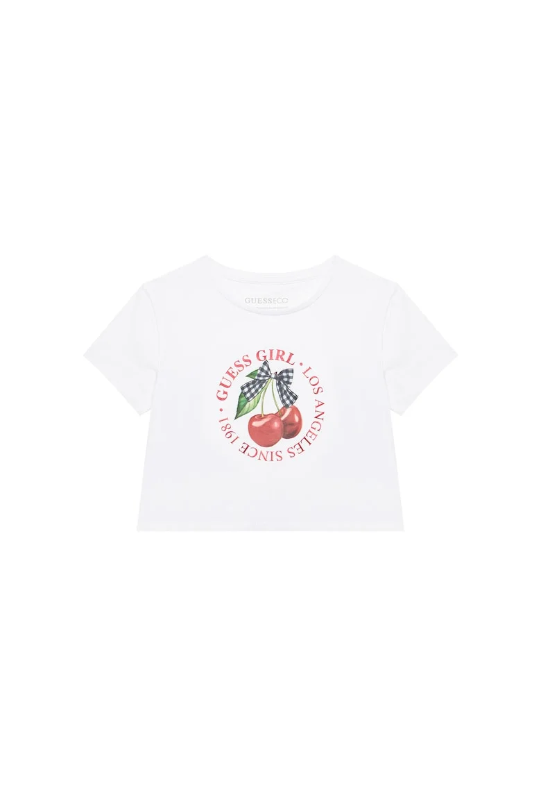 Tricou pentru fete,  cu imprimeu, alb