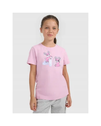 Tricou copii,  Craciun, roz, bumbac