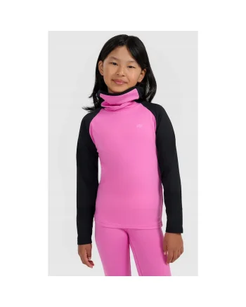 Bluza sport fete,  fleece, roz/negru